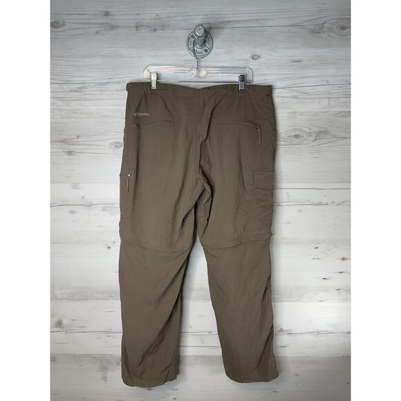 Columbia Pants Mens 38x30 Olive Nylon Hiking Cargo Quick Dry Belted Tech AM8619 - Picture 7 of 11